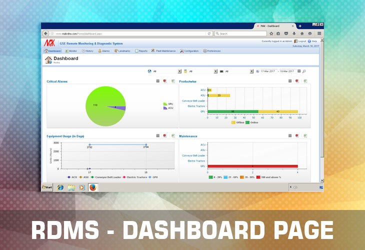 dashboard page